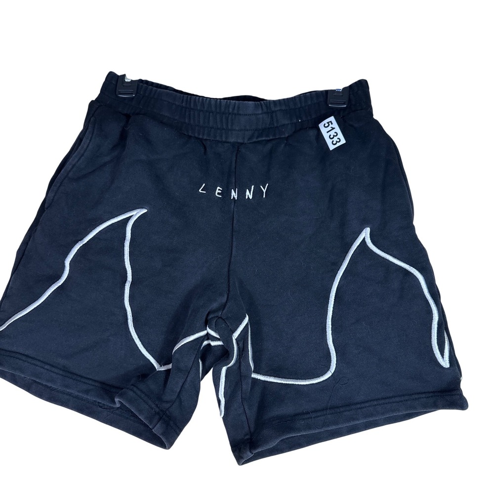 Lyrical Lemonade Lenny Sweat Shorts Mens Small Black Flame Graphic Streetwear
